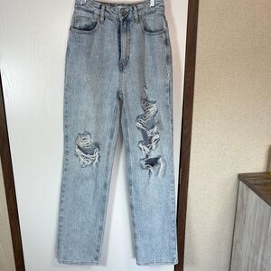 PacSun 90s Boyfriend Jeans Sz 26 Distressed Light Wash Denim Y2K Streetwear